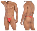 Red candyMan 99789 heart thong showing back with heart-shaped cutout and thin adjustable straps