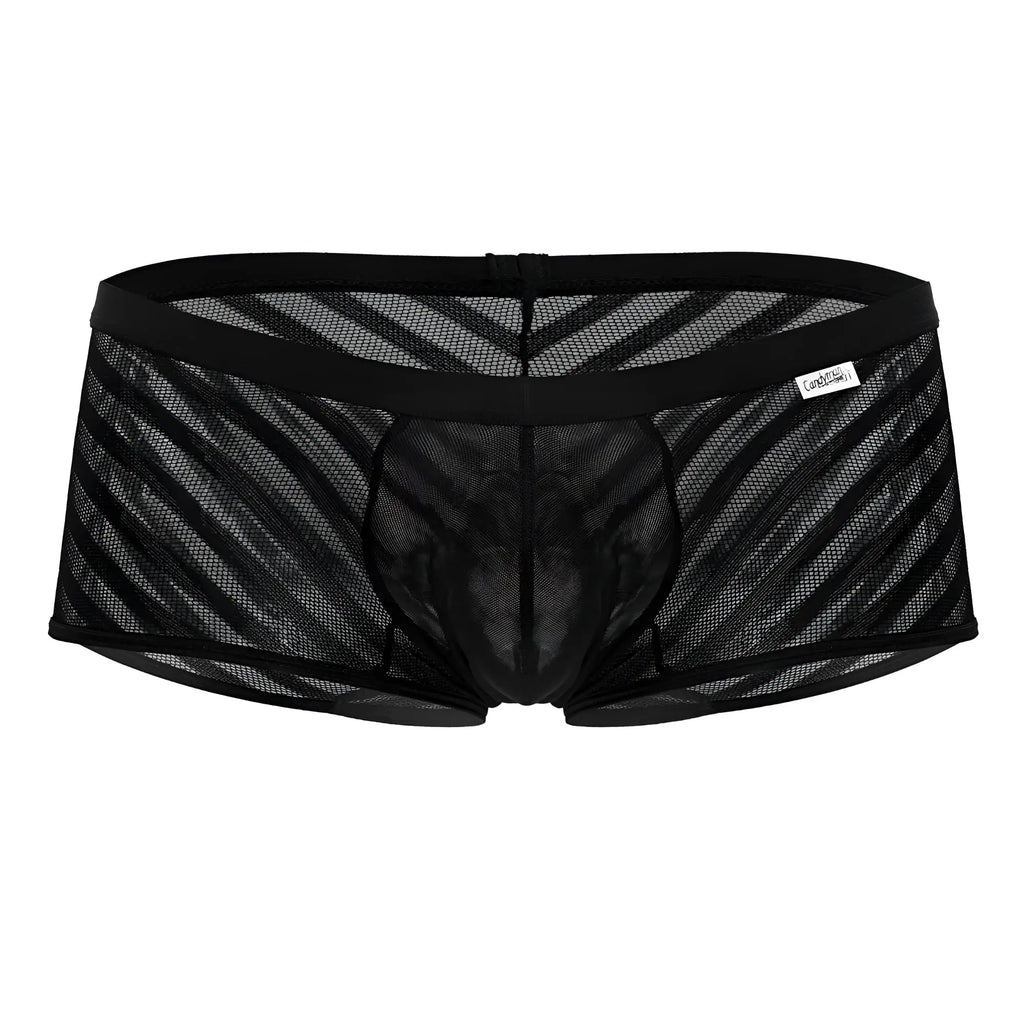 Black mesh briefs candyMan 99790 with diagonal striped pattern and solid black waistband