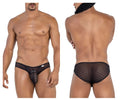 Black candyman 99812 mesh briefs with diamond pattern and central pouch made of breathable mesh fabric