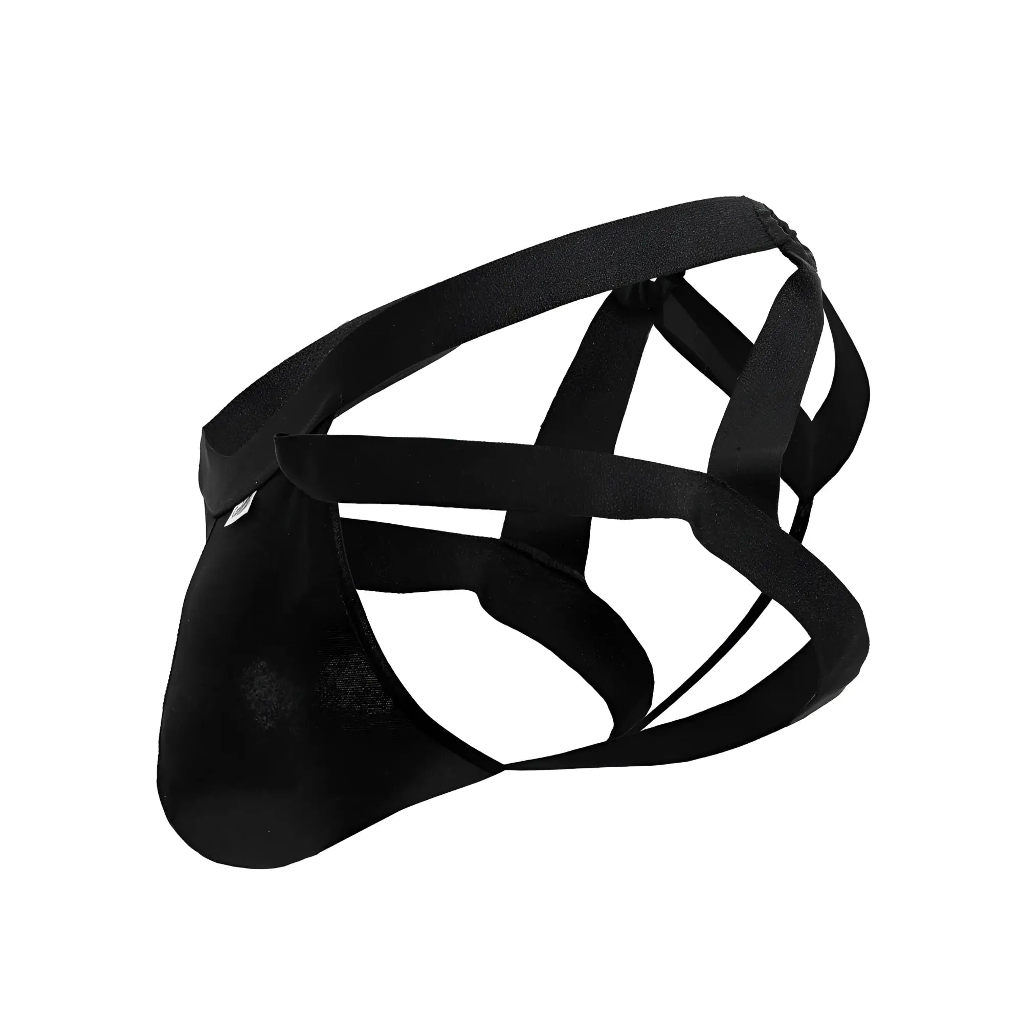 Black mesh briefs with crisscross strap design by candyman 99840 for stylish and breathable underwear wear