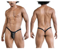 Black sleek candyMan 99841 mesh men’s thong with a central pouch design for comfortable form-fitting wear