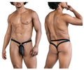 Black sleek candyMan 99842 mesh jockstrap with central pouch and adjustable straps for support and style