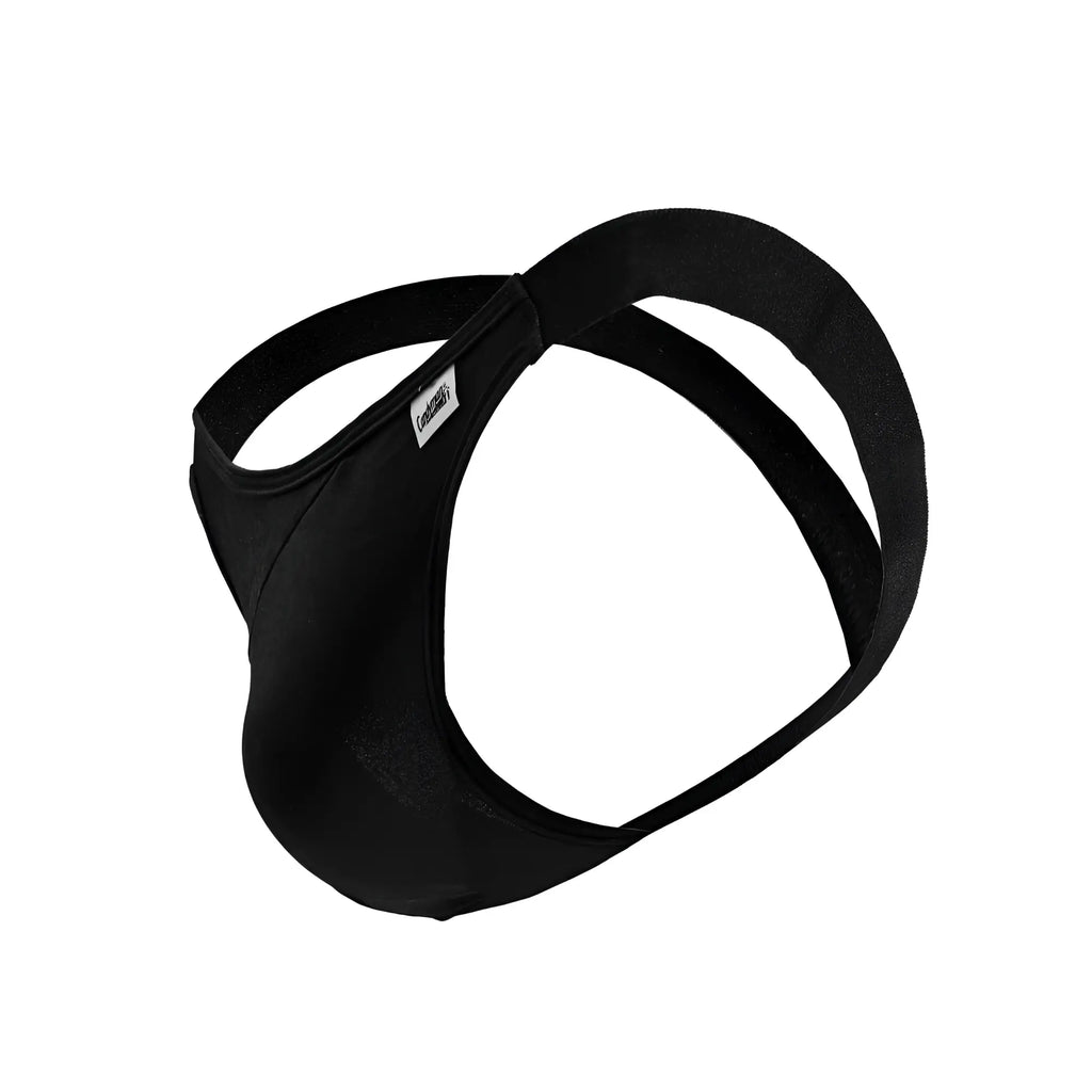 CandyMan 99848 bikini thongs in black with smooth fabric and supportive straps for form-fitting men’s underwear