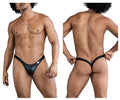 Black shiny latex thong bikini with a small white tag on the side from CandyMan 99848 collection