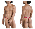 Red thong from candyman 99852 nudist thongs with central clasp and adjustable side straps in red color