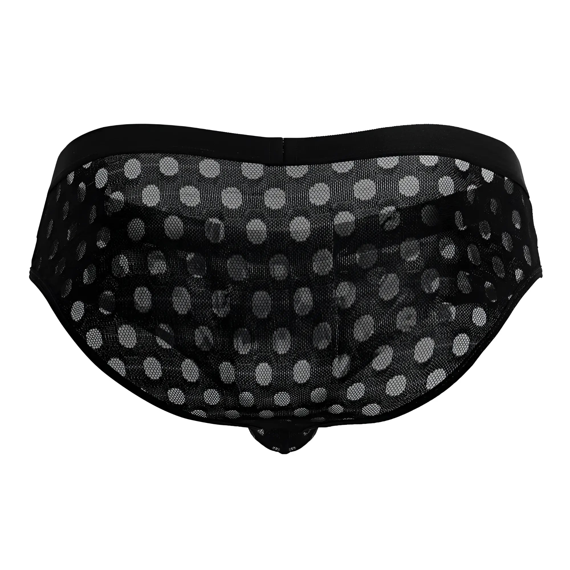 CandyMan 99855 polka mesh briefs black mesh briefs with white polka dot pattern for stylish comfort