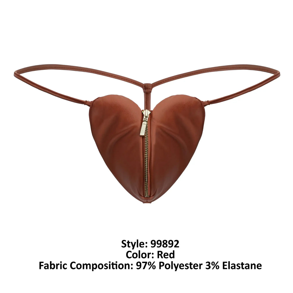 CandyMan 99892 red heart shaped pouch with thin straps and central zipper for stylish storage