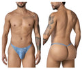Blue denim candy man 99899 cowboy thong with small front pocket and belt loops in denim blue style