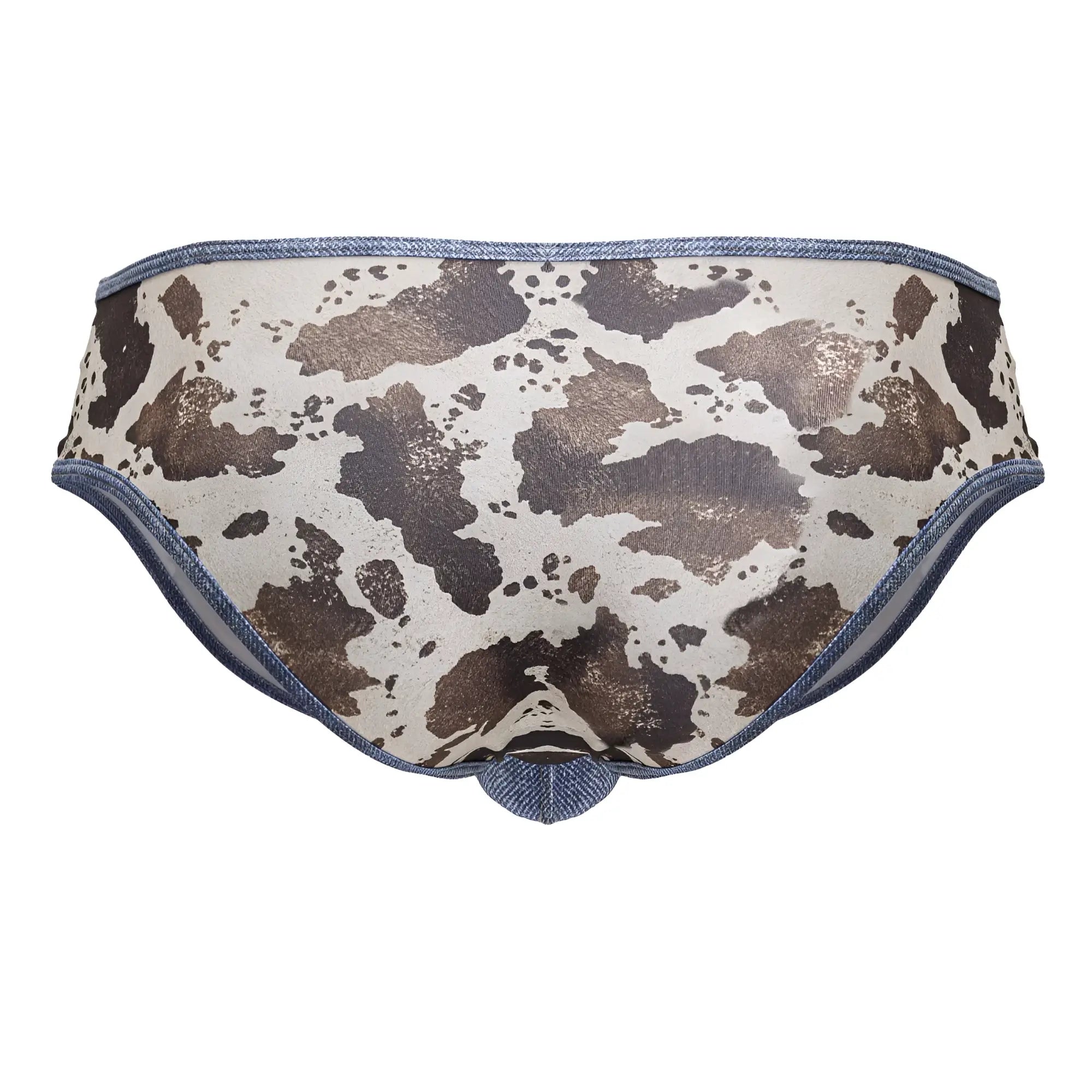 Cowprint briefs with denim trim in cowbyman 99900 cowboy briefs animal print for stylish underwear wear