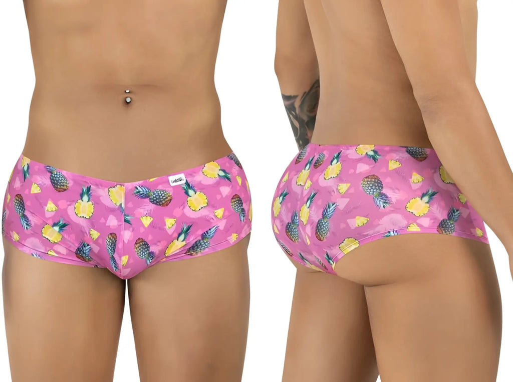 CandyMan 99922 trunks men’s briefs in pink with pineapple print made from soft printed fabric for comfortable wear