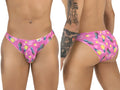 Pink pineapple-patterned men’s briefs candyMan 99923 bikini color printed pink in soft breathable fabric