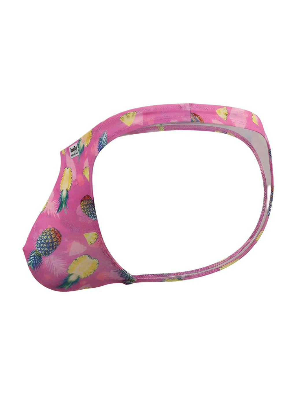 Candyman 99924 thongs color printed pink men’s briefs with stretchy form-fitting design and pineapple pattern
