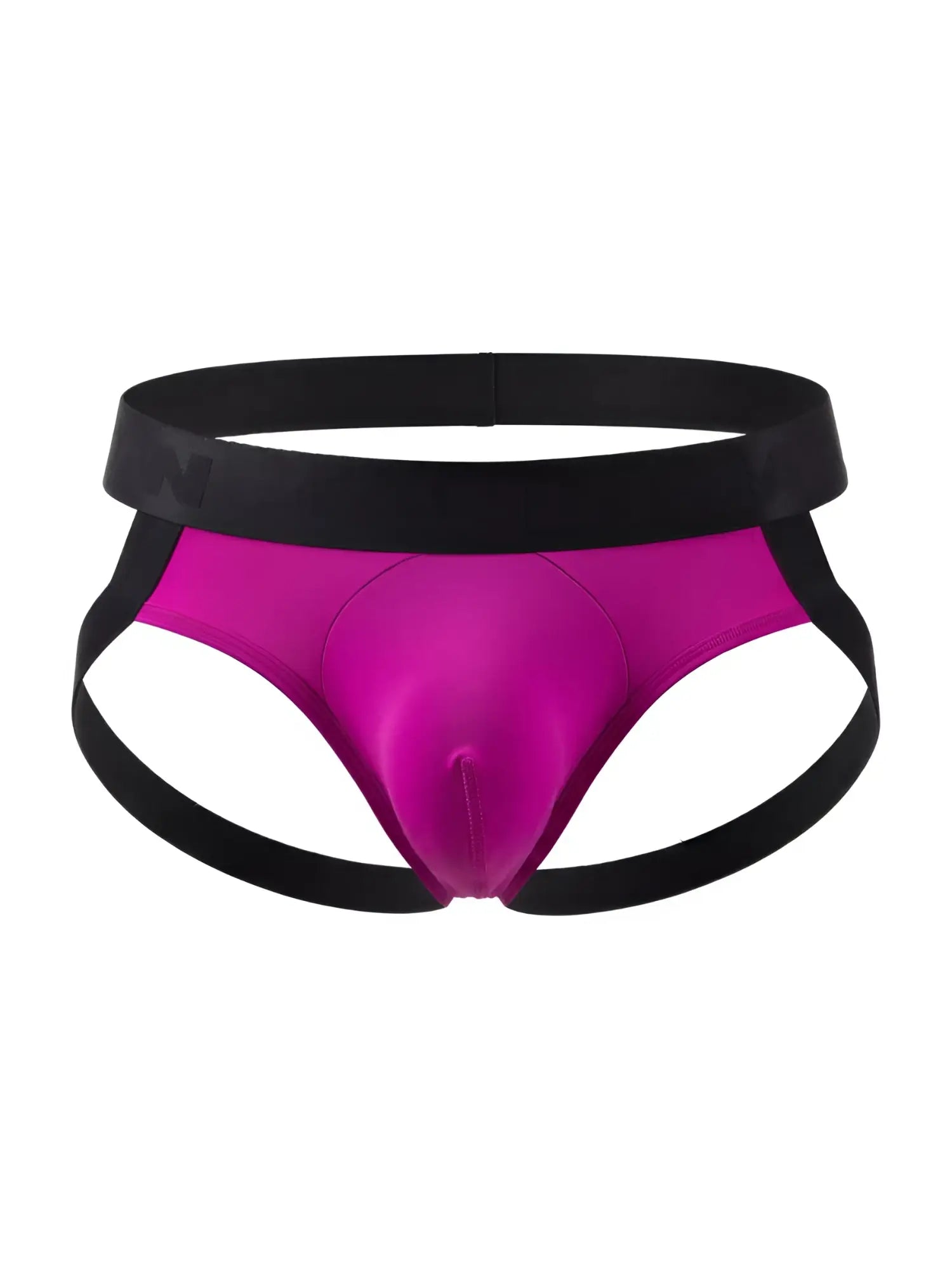 CandyMan 99925 jockstrap vibrant magenta and black athletic briefs with sleek form-fitting design front view