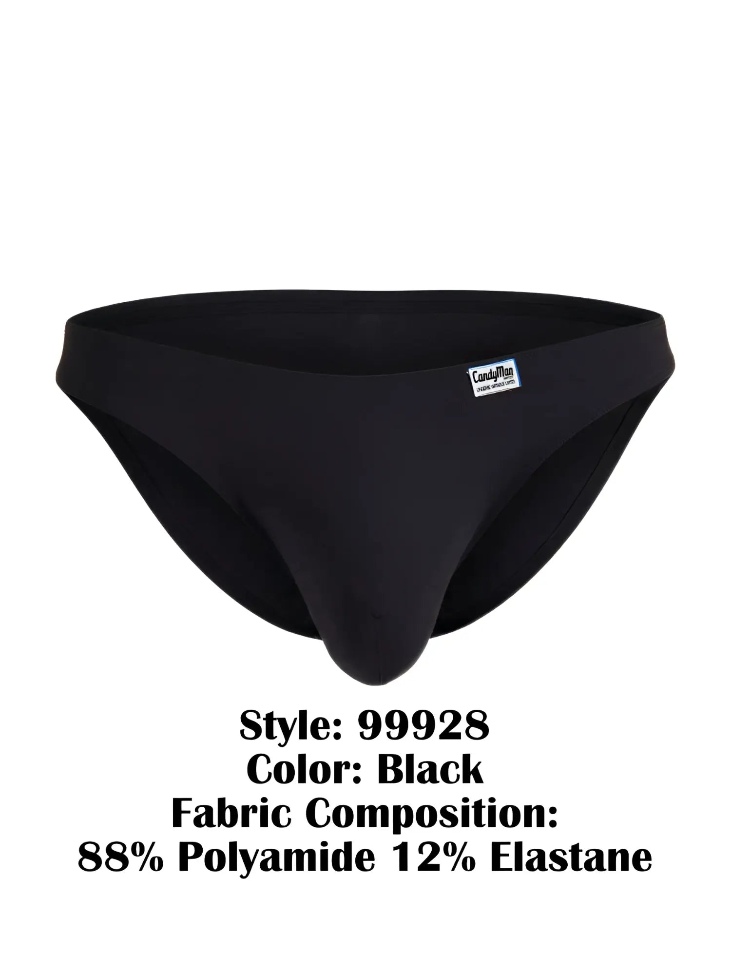 Black candyman style 99928 bikini briefs made of 88 polyamide 12 elastane for comfortable everyday wear