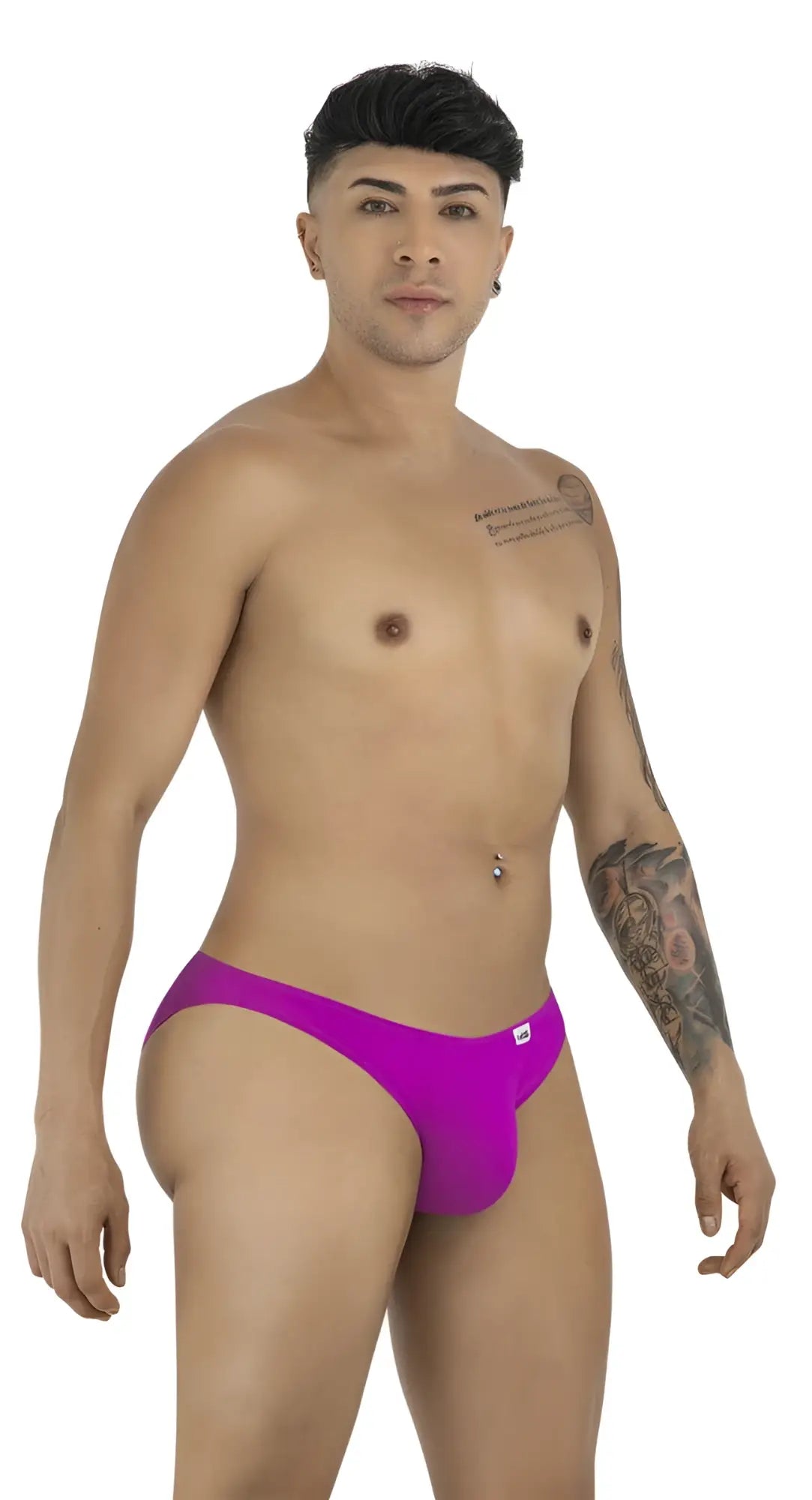 Vibrant purple CandyMan 99928 bikini briefs with sleek form-fitting design and small logo on waistband