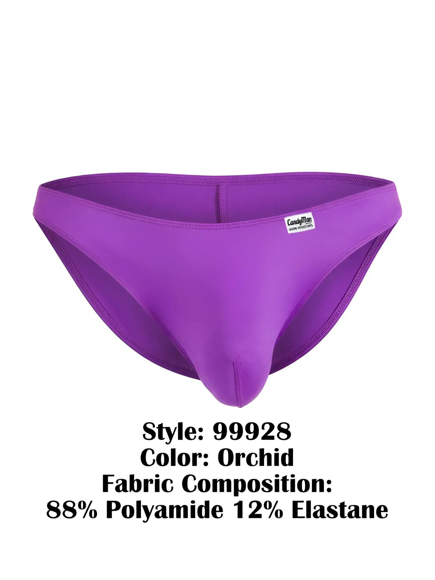Orchid-colored candyman 99928 bikini briefs made of 88 polyamide and 12 elastane for men