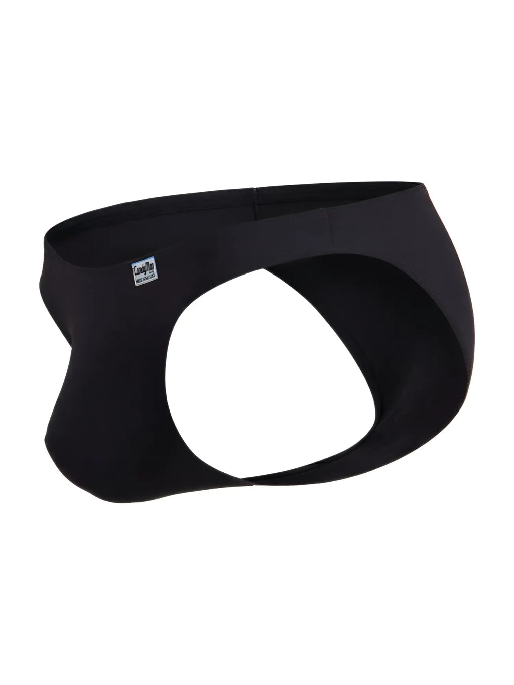 Black candyman 99932 briefs with sleek contoured design, form-fitting fit, and small brand tag on waistband