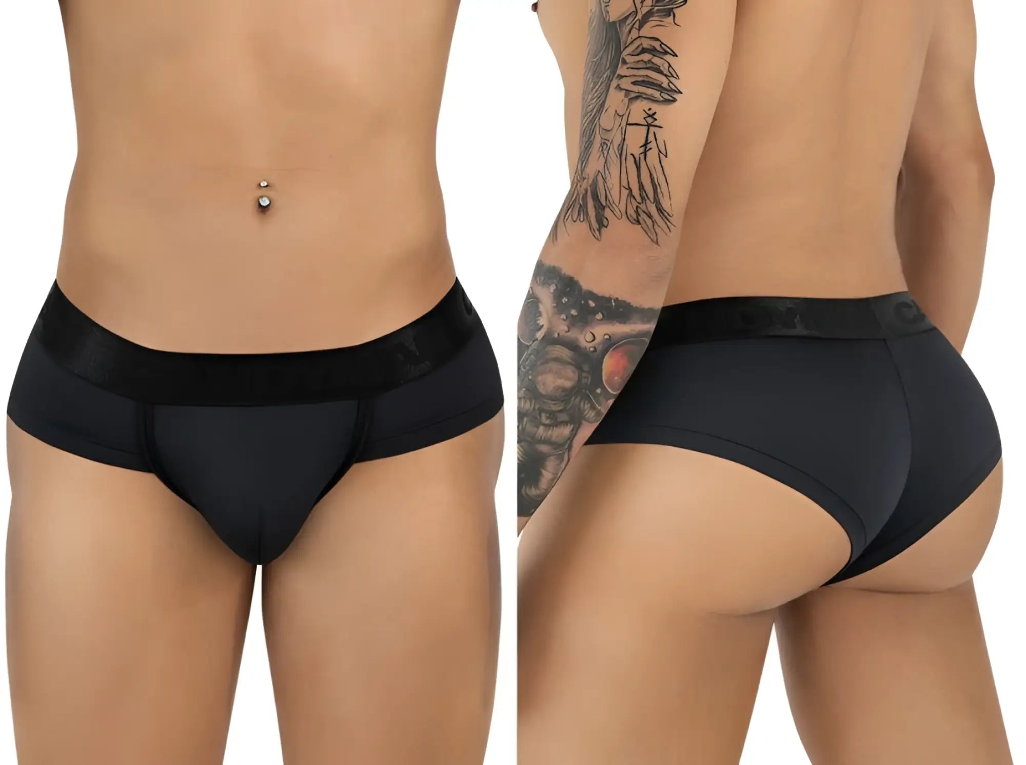 CandyMan 99932 black men’s briefs with smooth form-fitting design and wide elastic waistband for comfort