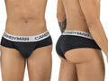 Black candyman 99932 briefs with silver elastic waistband featuring bold candyman logo for comfortable everyday wear