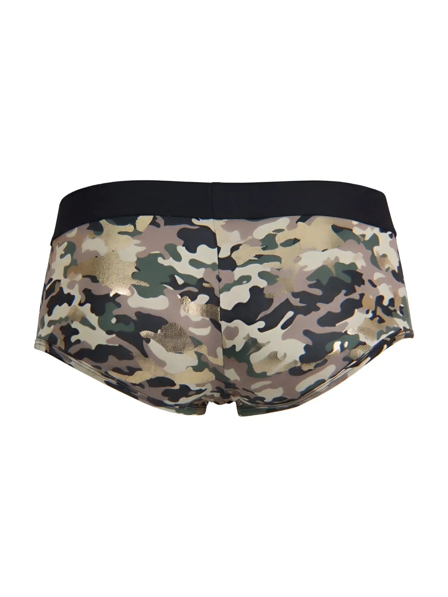 Candin 99937 trunks camouflage briefs with black waistband and metallic gold accents for stylish comfort