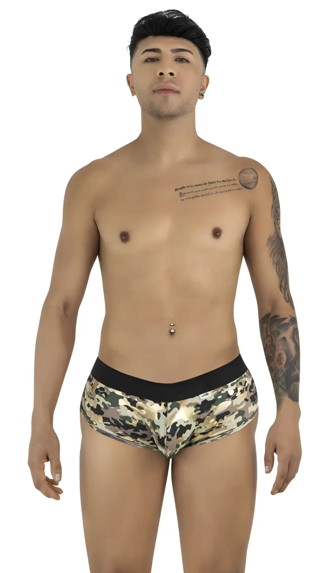 CandyMan 99937 trunks camouflage briefs with solid black waistband offering comfortable fit and stylish design