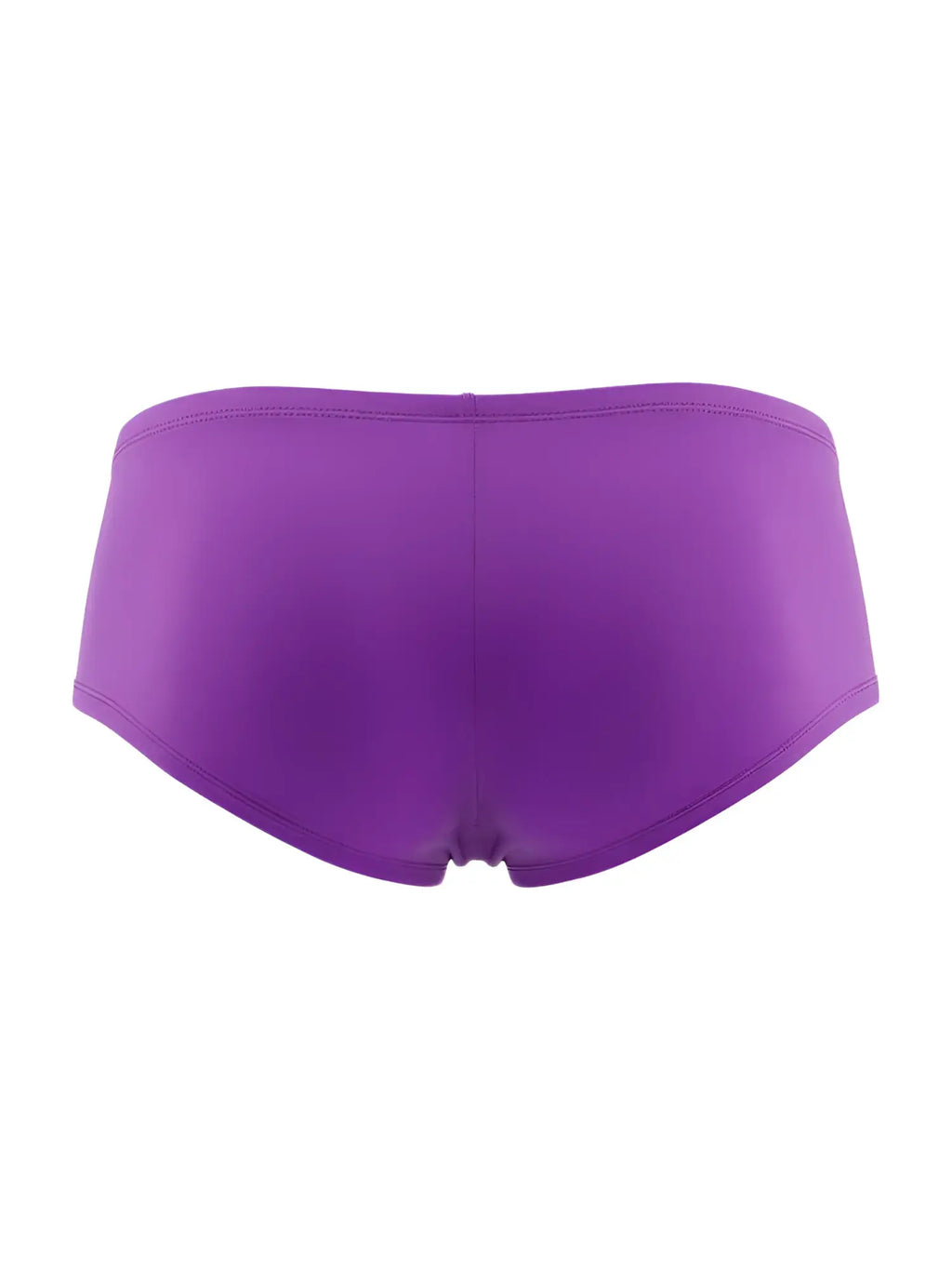 Back view of solid orchid-colored CandyMan trunks on a plain white background.
