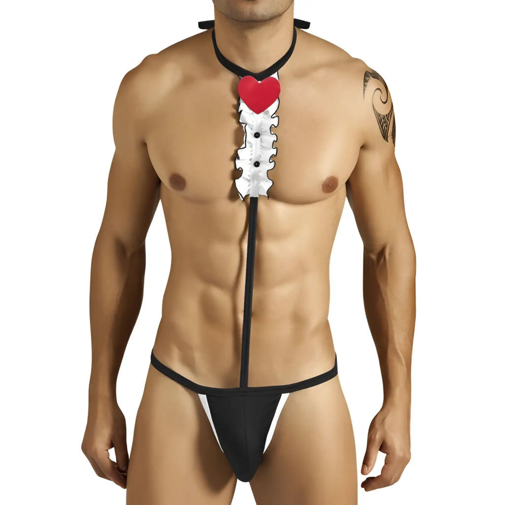 Candyman tuxedo outfit costume black and white with red heart pendant size l novelty costume