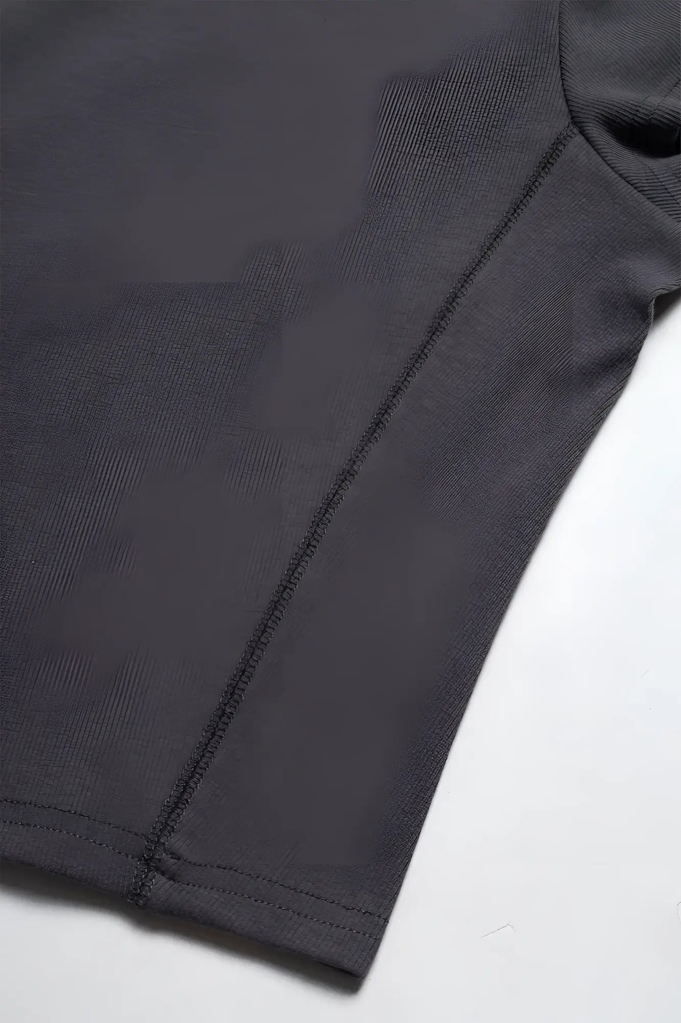 Cap sleeve rib knit crop top in storm grey featuring dark gray soft-textured cotton with subtle seam detailing
