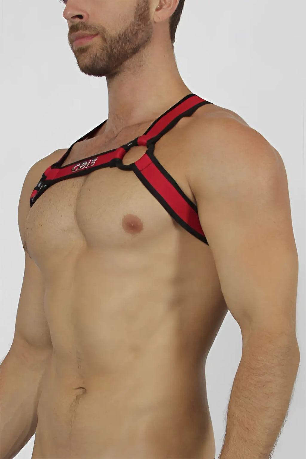 Red and black cellblock 13 bandit harness size s with bold minimalist design for secure outdoor use