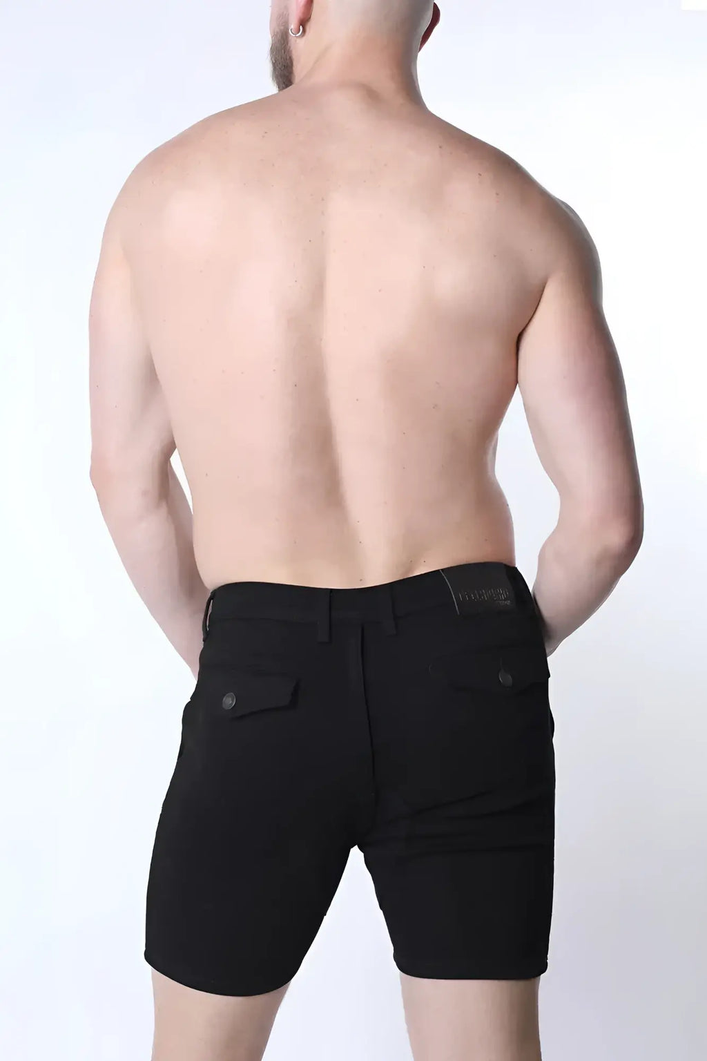 Black denim shorts full court denim zipper short with a sleek modern cut and subtle stitching details