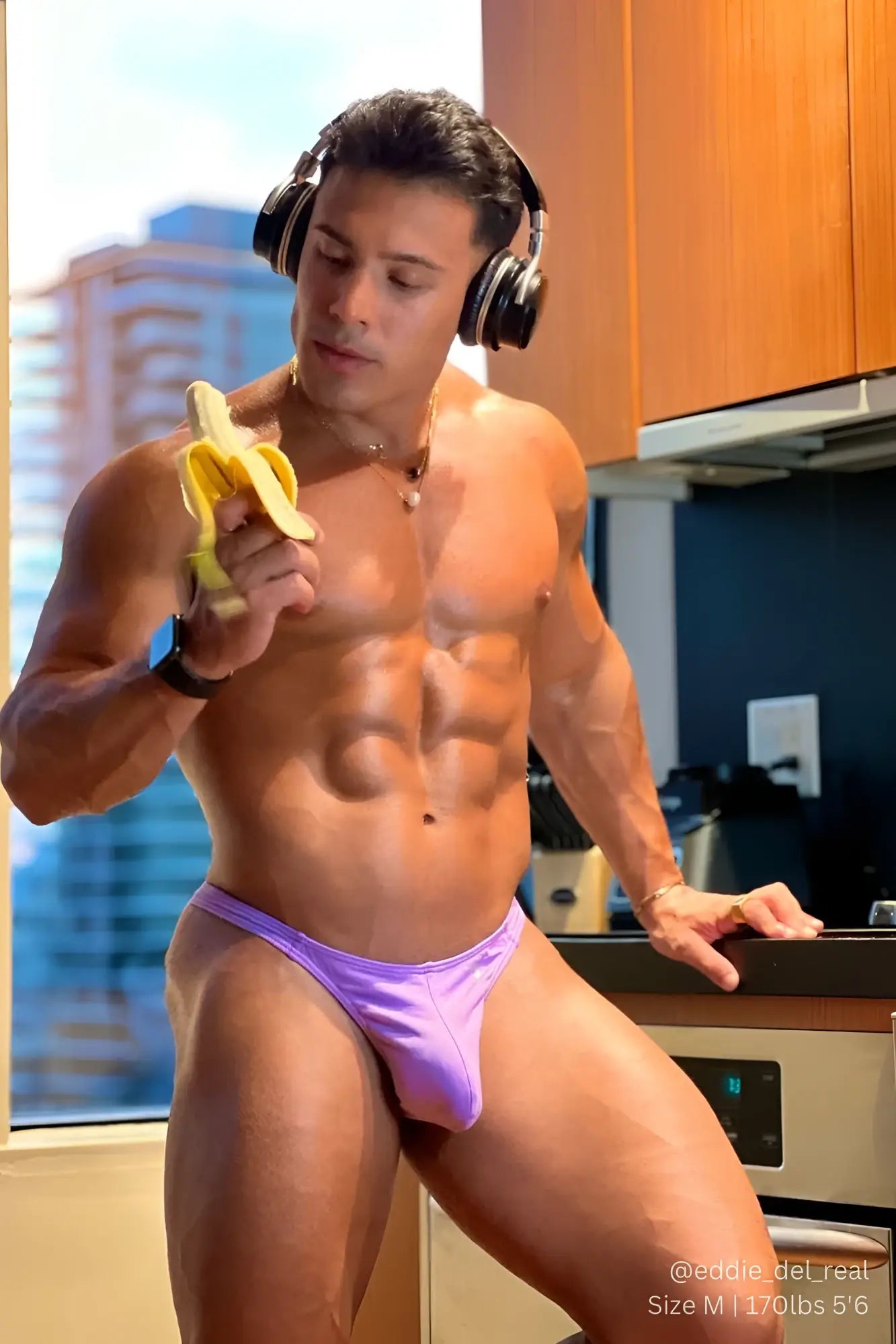 Purple digital violet cheeky classic g-string thong athletic briefs showing the back side with a sleek design