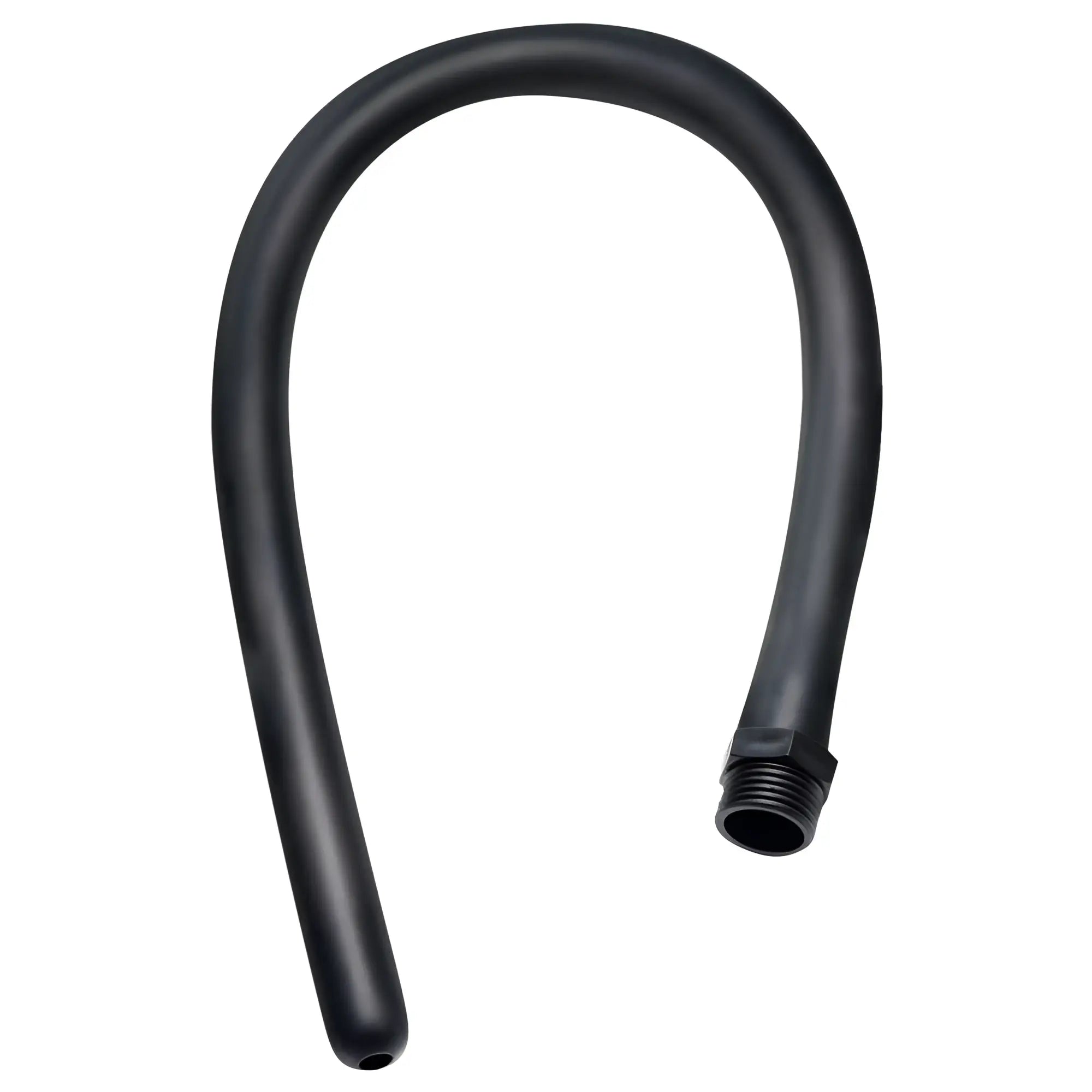 CleanStream 20-inch matte black flexible silicone enema nozzle attachment with a threaded connector.