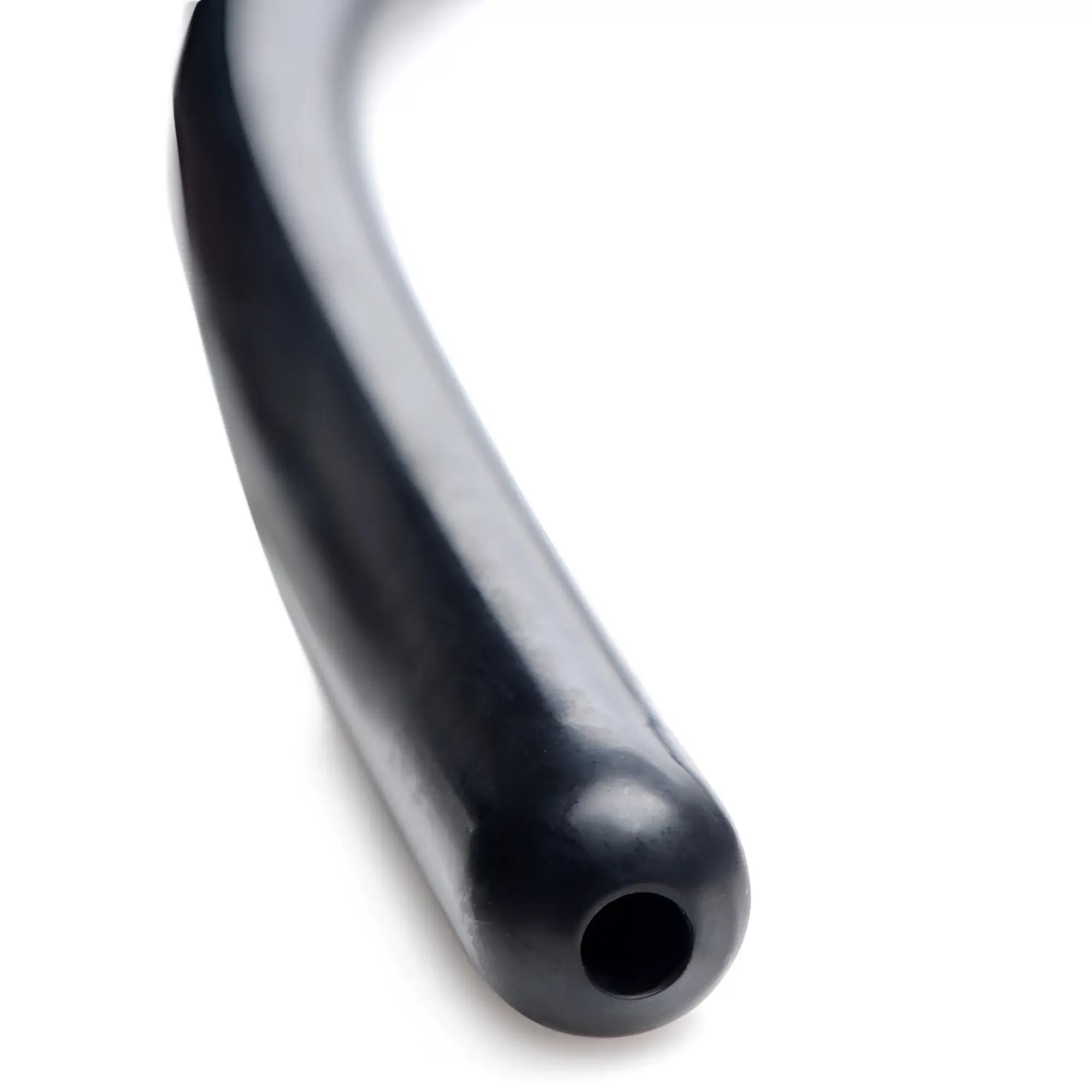 CleanStream 20-inch black silicone enema attachment, showing the smooth, flexible curved tube and nozzle end.