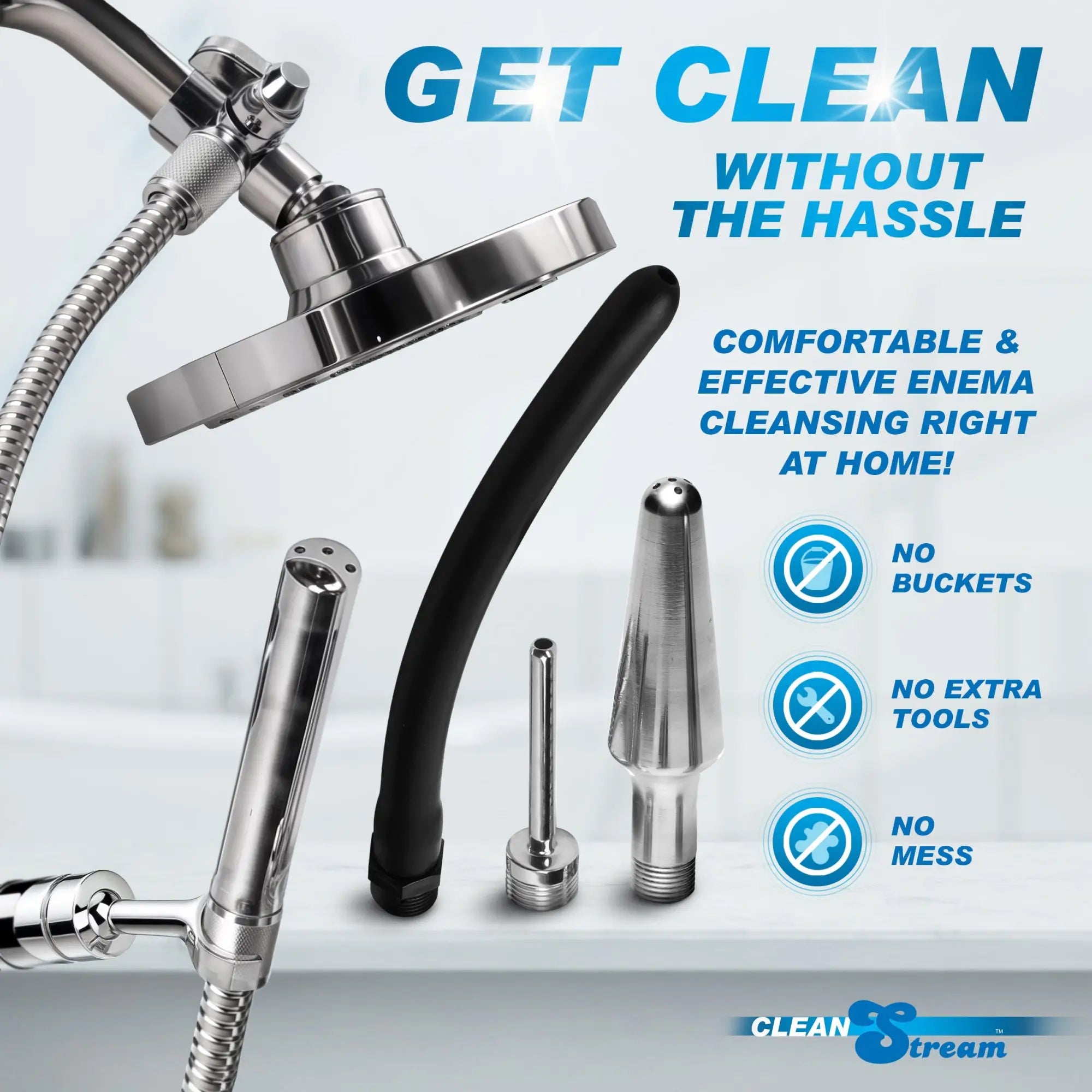 CleanStream All-in-One 4 Tip Shower Enema System