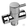 CleanStream Diverter Switch shower valve in a shiny chrome finish with a minimalist T-shaped design and lever handle.