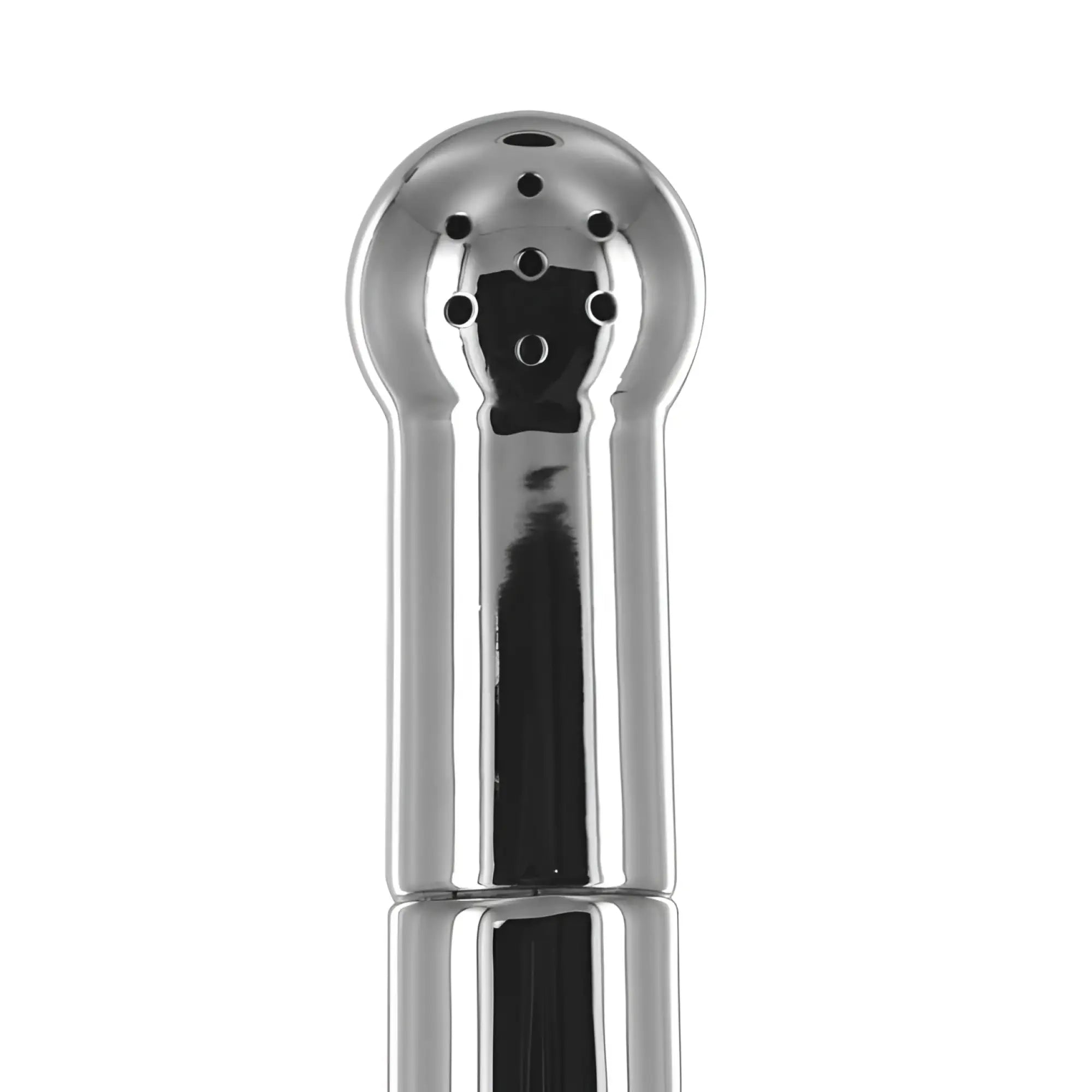 CleanStream Shower Cleansing Nozzle with a shiny chrome, rounded-head design and multiple water outlet holes.