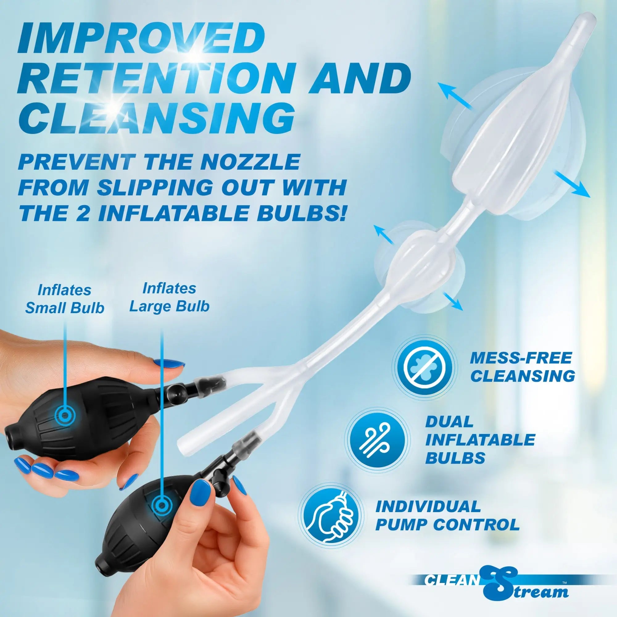 Das CleanStream Silikon-Aufblas-Doppelbirnensystem