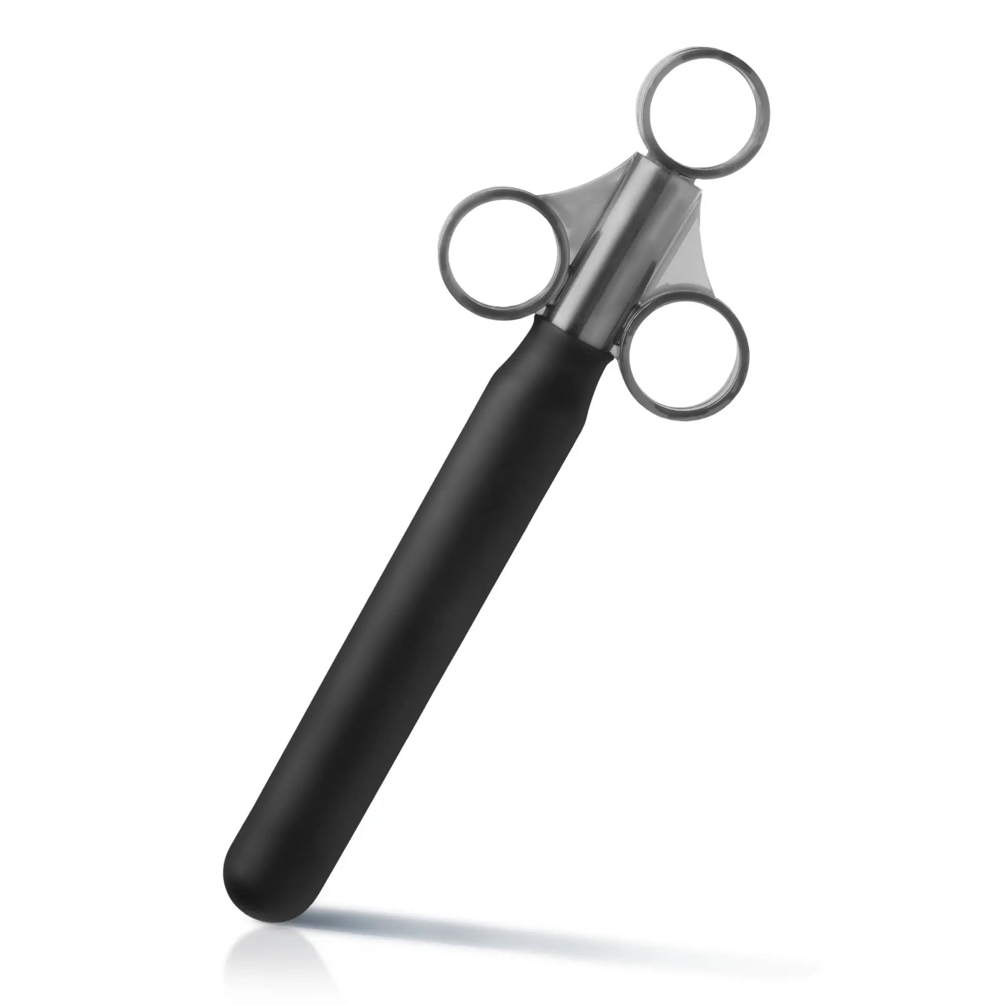CleanStream Smooth Silicone Lubricant Launcher: a black, slender applicator with a three-ring ergonomic handle.