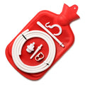 CleanStream Water Bottle Enema Kit with a red rubber hot water bottle, white silicone tubing, nozzle, and hook.