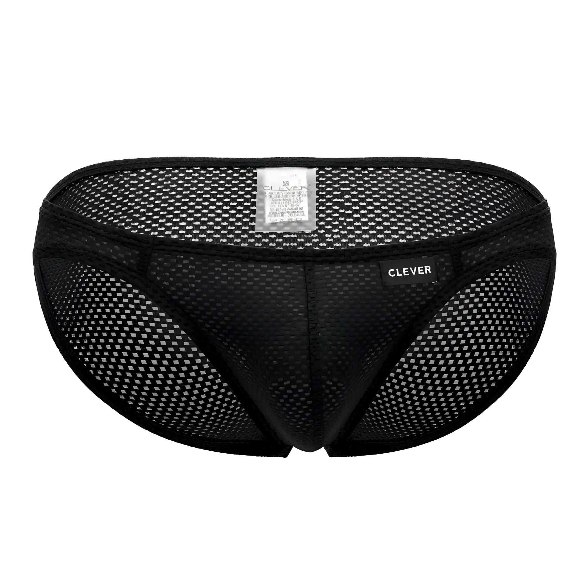Black mesh clever 0535-1 kroma bikini briefs with sleek form-fitting design and branded waistband label