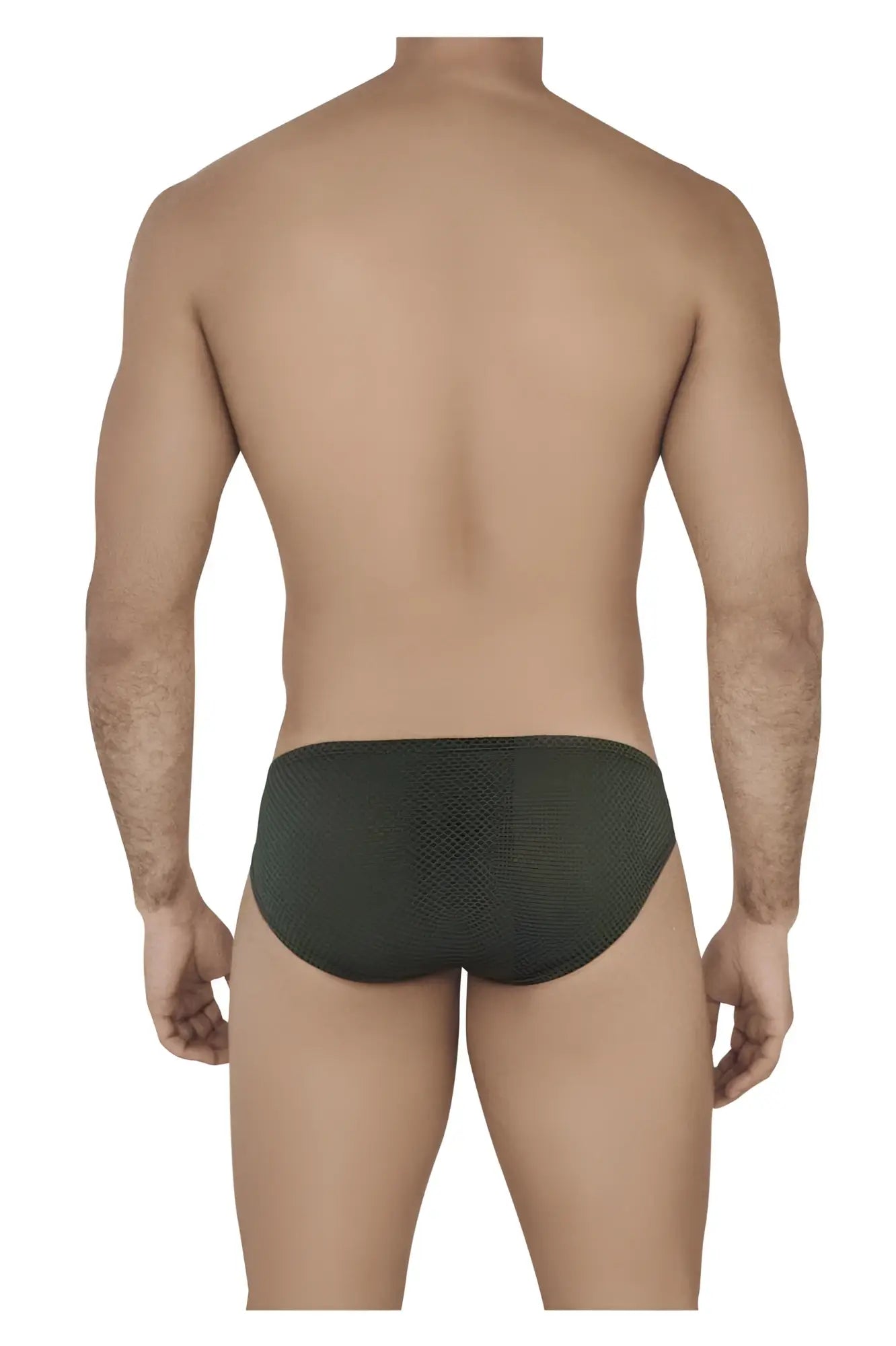 Dark green mesh briefs clever 0535-1 kroma bikini showing front side with breathable fabric and stylish design