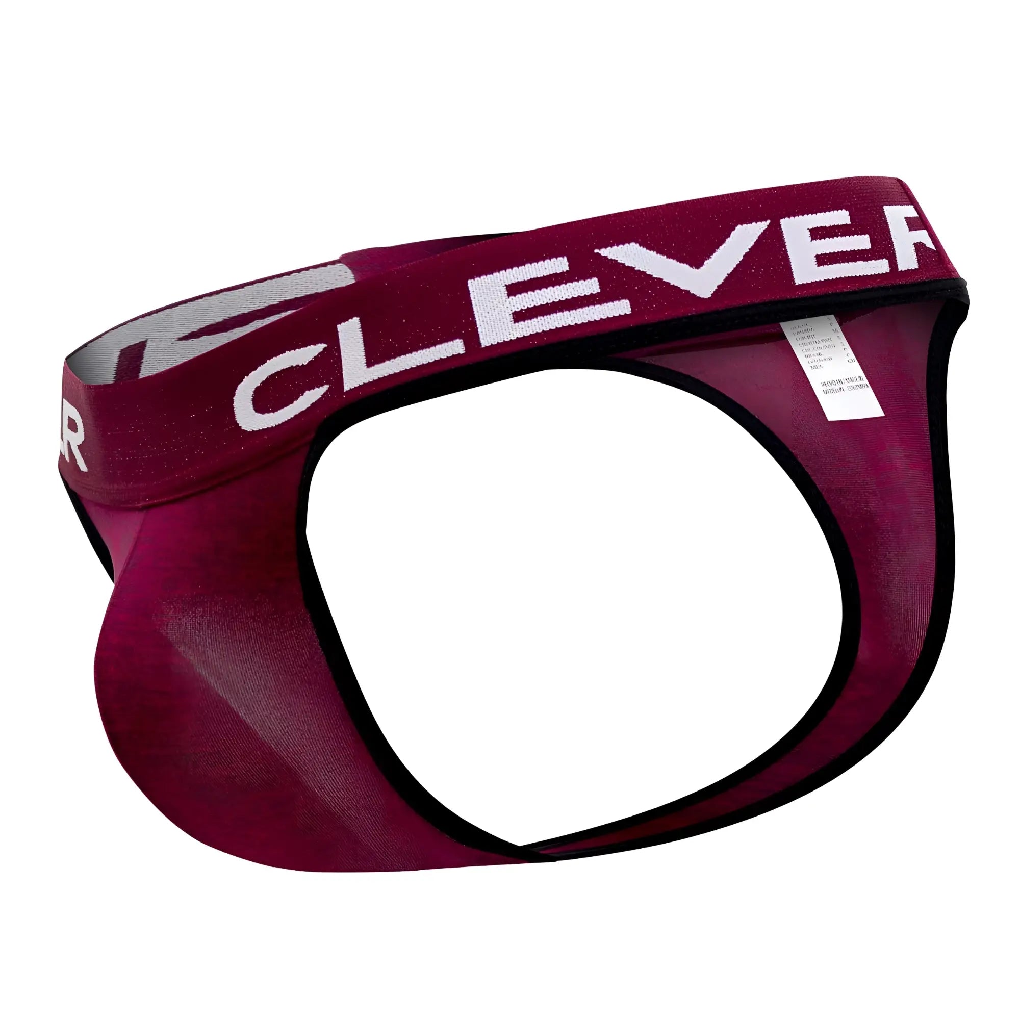 Maroon clever 0940 jasped thongs with white lettering and black trim for men in grape color