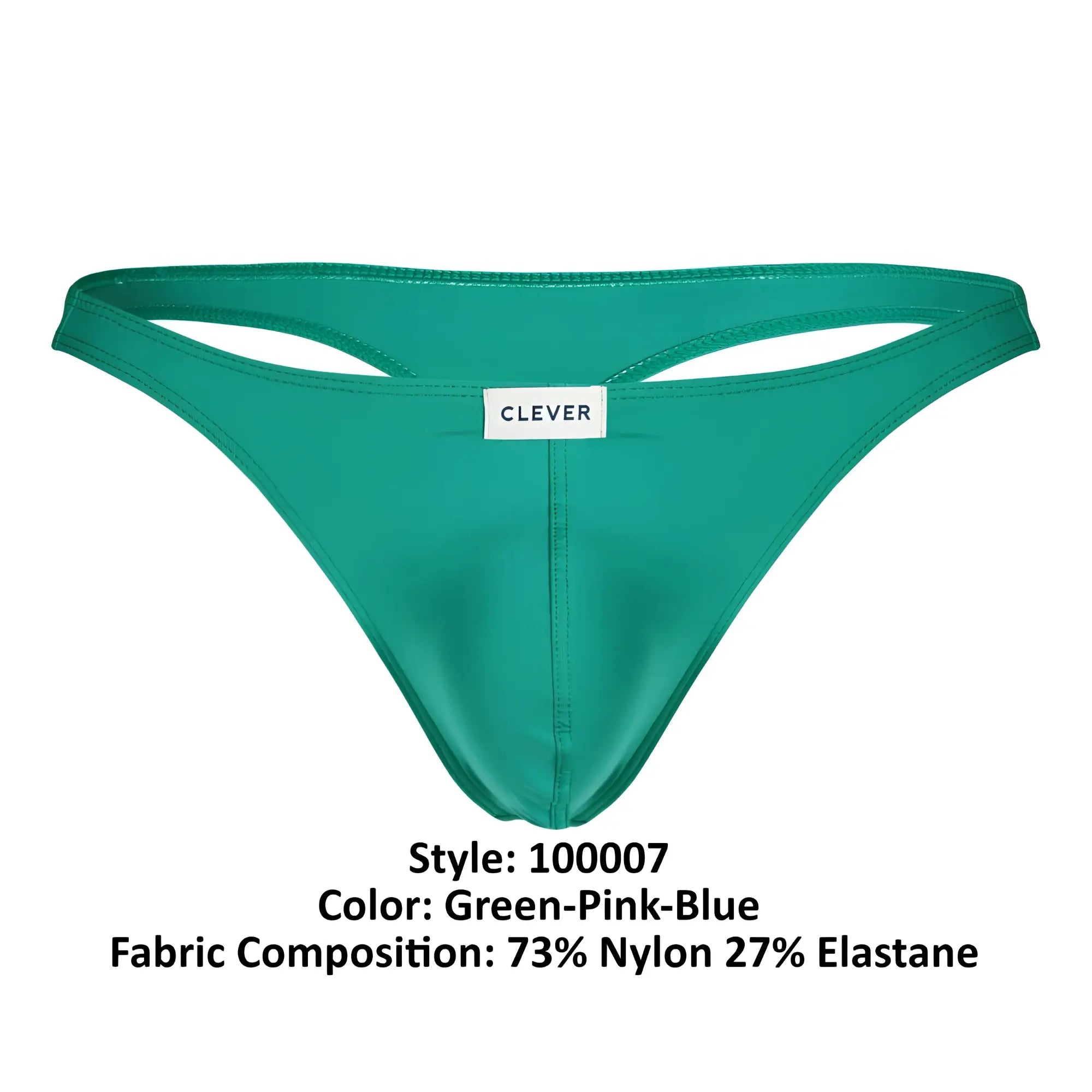 Emerald green clever brand thong with sleek form-fitting design and subtle seam detailing from clever 100007 3pk australian latin thongs
