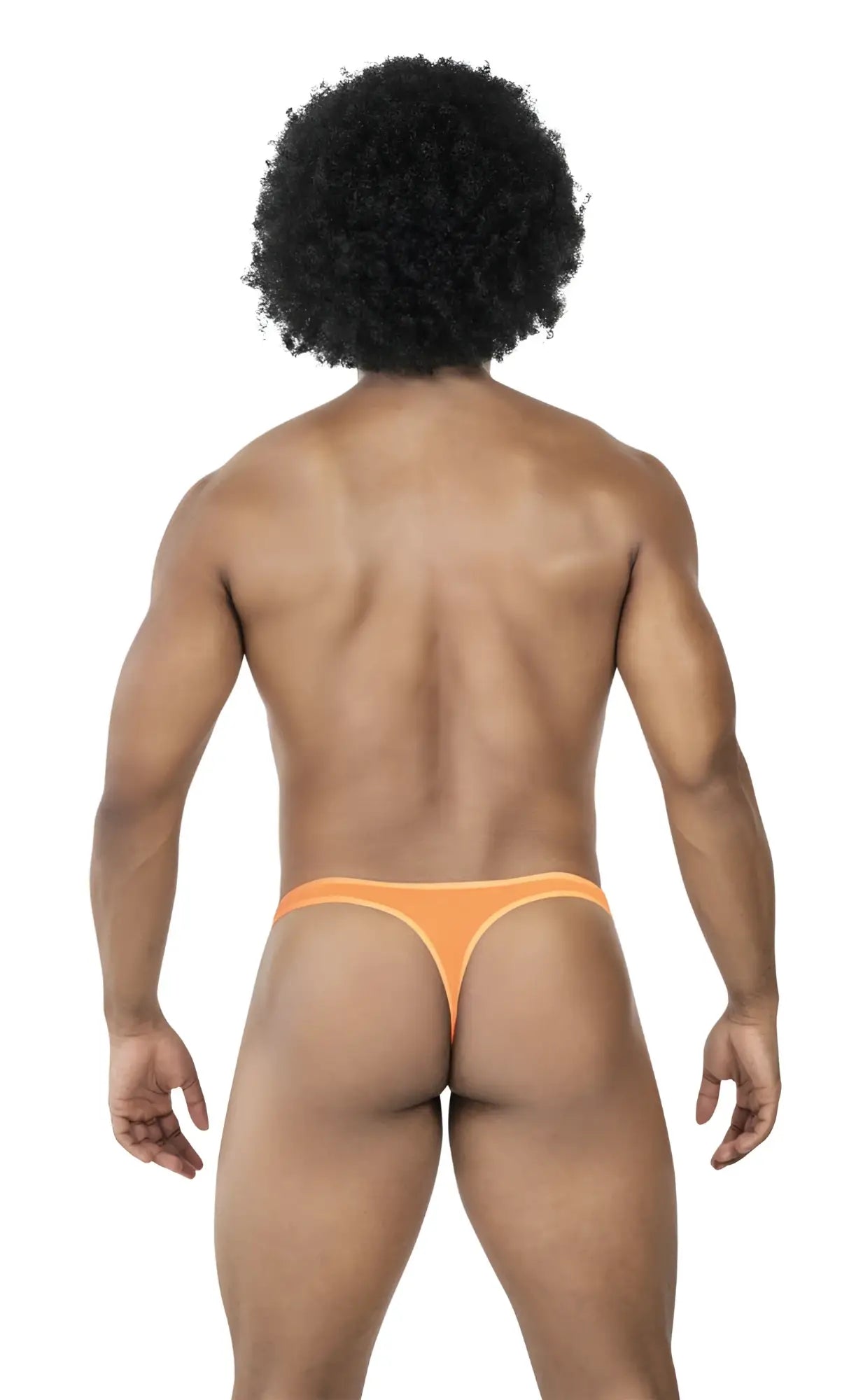 Orange seamless thong with a thin design from clever 100008 3pk australian latin thongs in black orange black colors