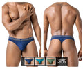 Navy blue cotton briefs with white elastic waistband branded clever masculine underwear from clever 100010 3pk australian latin thongs