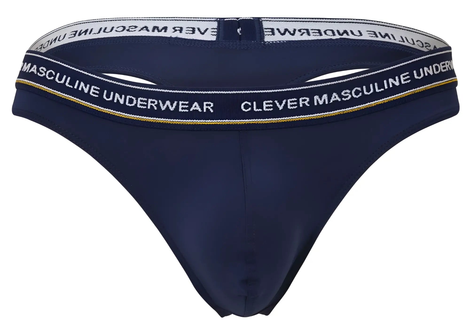 Navy blue clever masculine underwear briefs with white and gold branded waistband in australian color 100010 3PK set
