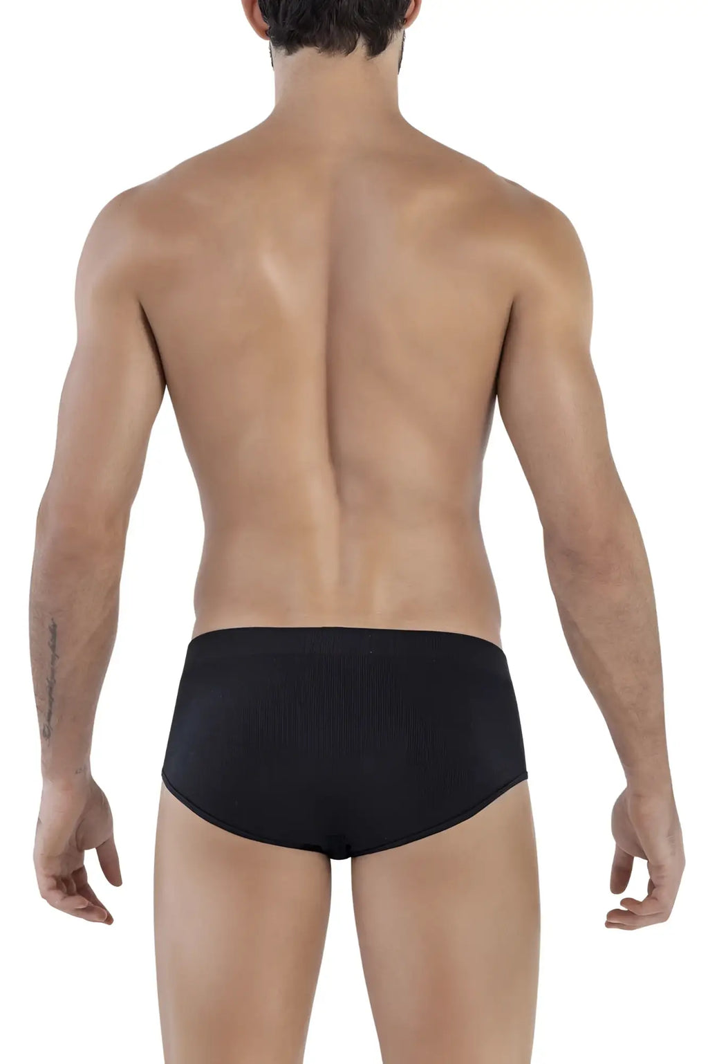 Black ribbed clever 1605 spirit briefs made of soft fabric showing the front design for comfortable everyday wear