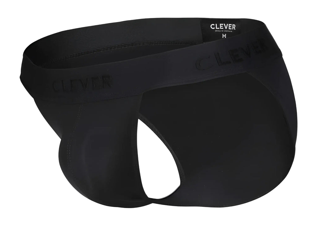 Black clever 1627 deseo bikini briefs made of smooth stretchy fabric with a subtle waistband logo