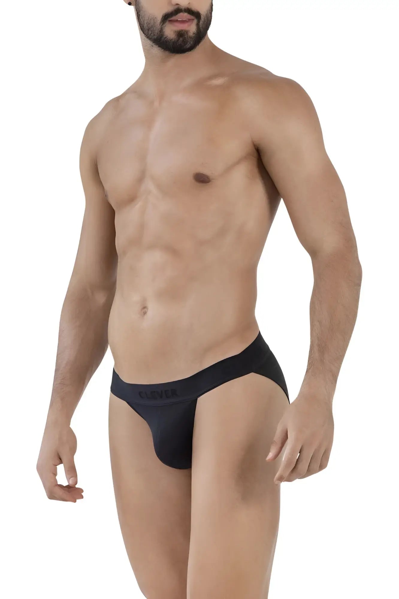 Black clever 1627 deseo bikini briefs with subtle logo on waistband in a form-fitting design