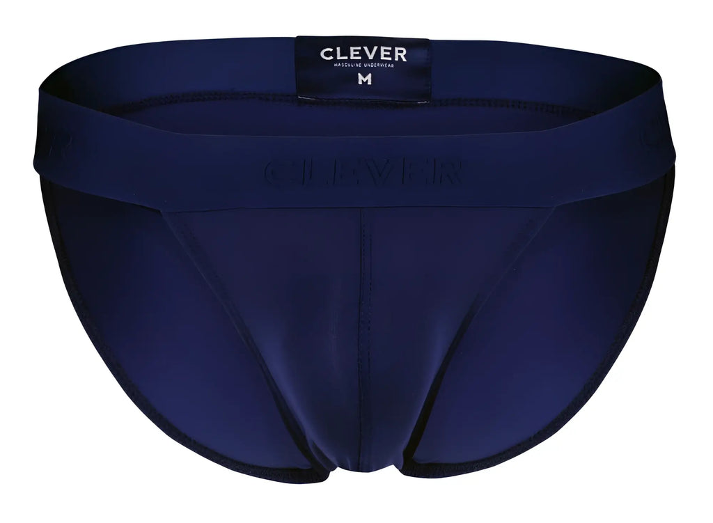 Navy blue clever 1627 deseo bikini briefs made of smooth fabric with elastic waistband and brand label visible